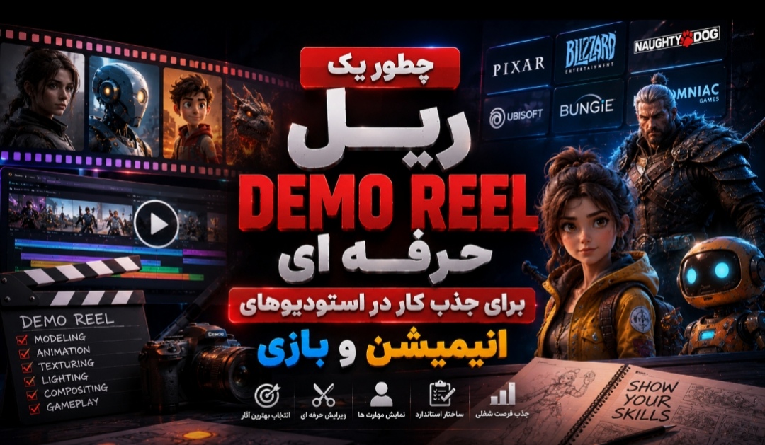 چگونه یک ریل (Demo Reel) حرفه ای برای جذب کار در استودیوهای انیمیشن و بازی بسازیم؟