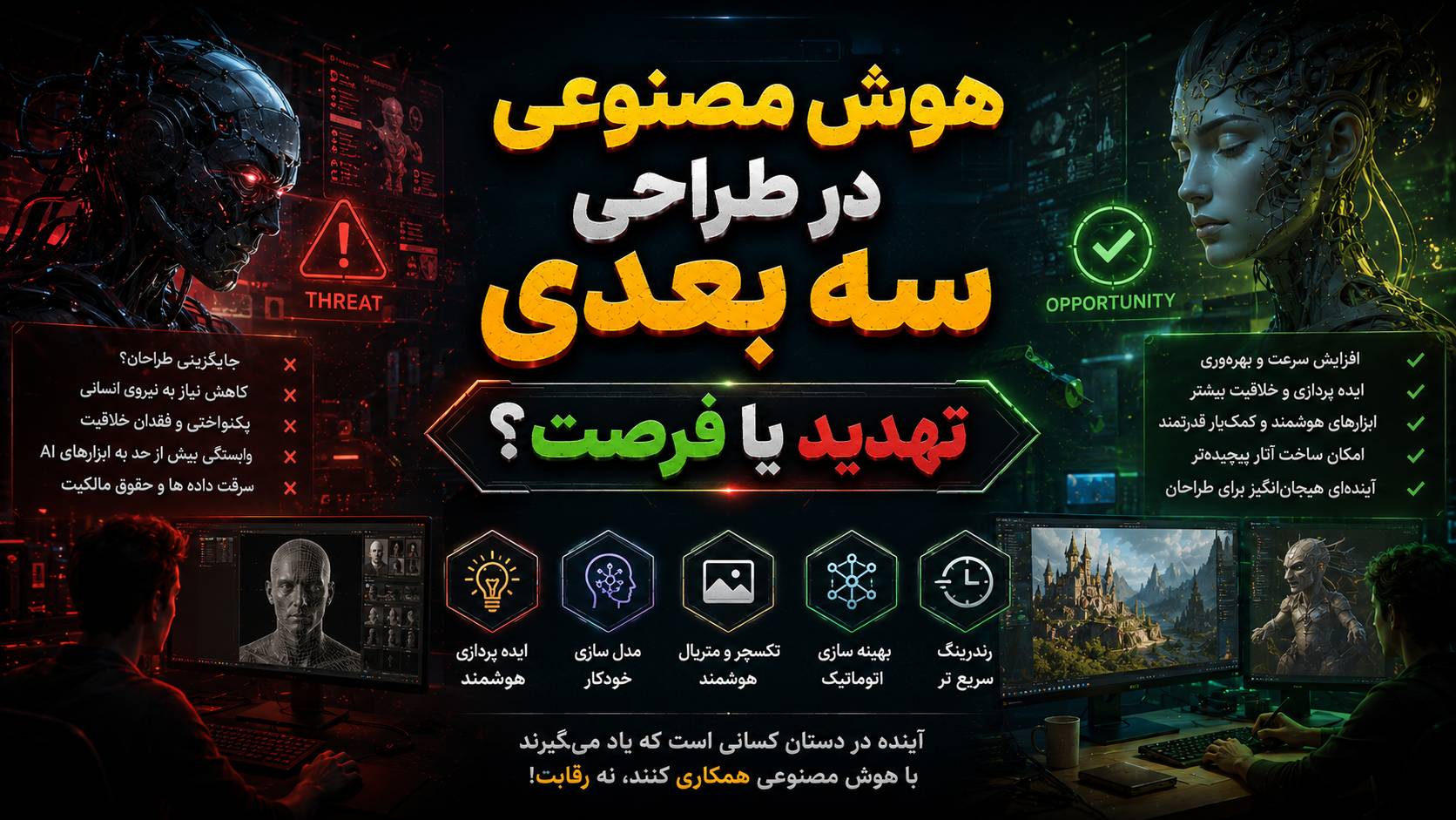 هوش مصنوعی در طراحی سه‌بعدی: تهدید یا فرصت؟